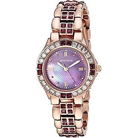 Armitron Women's 75/3689VMRG Amethyst Colored Swarovski Crystal Accented Rose Gold-Tone Watch