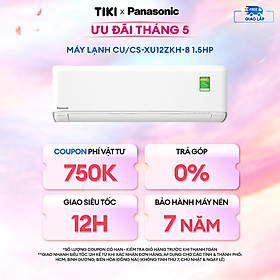 Máy lạnhĐiều hòa Panasonic CUCS-XU12ZKH-8 - Công suất 1.5HP - Một chiều - Lọc sạch không khí nanoeX - Kết nối wifi - Hàng chính hãng