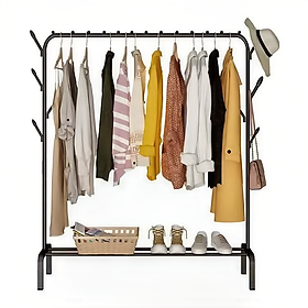 Mua Giá treo quần áo KG44 kèm 8 móc bên hông khung kim loại chắc chắn tiện lợi đa năng 150x110cm - Hàng chính hãng