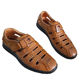 Giày Lười Nam Da Bò Cao Cấp Trường Hải GM290 Đục Lỗ Thoáng Khí Màu Vàng Đế Cao Su Êm Ái May Viền Chắc Chắn Tỉ Mỉ