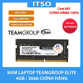 RAM Laptop TeamGroup Elite 4GB DDR4 Bus 2666 - Hàng chính hãng