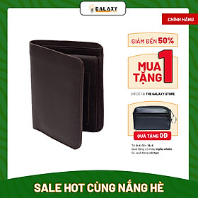 Ví Nam Bóp Nam Đứng Da Bò Thật Có Khe SIM Galaxy Store GVN05 (Nâu)