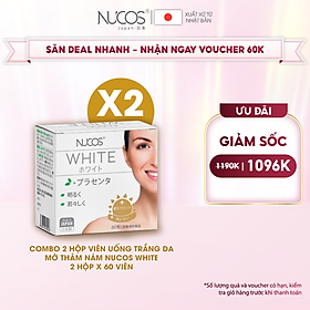 Combo 2 Hộp Viên uống hỗ trợ trắng da mờ thâm nám chống nắng Nucos White 60 viên