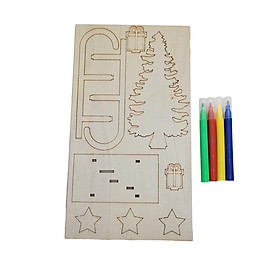 Wood Sled Wood  Unfinished Wooden Cutouts for Crafting Painting Drawing