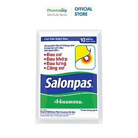 Cao dán giảm đau Salonpas 6.5cm x 4.2cm (Hộp 4 túi x 10 miếng)