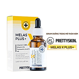 Serum PrettySkin Melas X Plus + Tinh chất dưỡng trắng da mờ thâm hỗ trợ nám dung tích 30ml