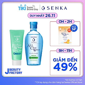 Bộ đôi tẩy trang trị mụn Senka Formuala Fresh 230ML + Sữa rửa mặt ACNE 50g