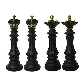 4pcs Modern Art Chess Pieces Board Games Sculpture Ornament Statue Tabletop