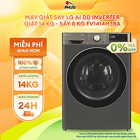 Máy giặt sấy LG AI DD Inverter giặt 14 kg - sấy 8 kg FV1414H3BA - Hàng chính hãng - Giao HCM và 1 số tỉnh thành