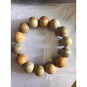 Vòng Nam Đeo size 14ly gồm 14 hạt vô cung Chât liệu SAN HÔ HÓA THẠCH Vòng Màu vàng trắng Sáng Nam đeo tay đẹp sang tốt ạ