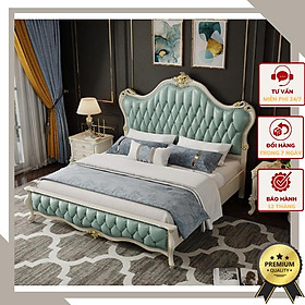 Mua Mẫu giường ngủ gam xanh tươi mát Tân Cổ Điển sang trọng BED-T-XANH-8803B chỉ có tại HCBC.