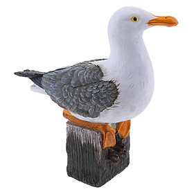 Outdoor Garden Resin Animal Gift Ornament Seagull Statue Standing on Plinth