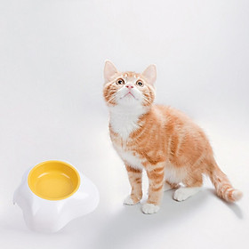 Dog Cat Feeder Egg Yolk Design Detachable Plastic Pet Food Bowl