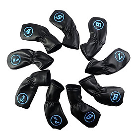 4-AW  9pcs Golf Club Head Cover Irons Headcover Protector Sleeve