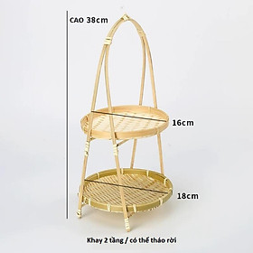 Mua Khay mây tre kệ decor trang trí nhiều tầng đan tre thủ công  đồ gia dụng tiện ích  đồ dùng nhà ăn  kệ đa năng