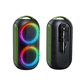 Mua Loa Kéo Bluetooth Karaoke Remax RB-X9 Little Boy LED RGB công suất kép 15W*2 kèm 1 micro không dây - Hàng nhập khẩu