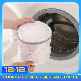 Combo 2 túi lưới giặt đồ 2 lớp Polyester dạng lưới mịn giặt đồ chống biến dạng quần áo cho máy giặt dạng hộp khóa kéo phù hợp giặt đồ nhỏ đồ lót