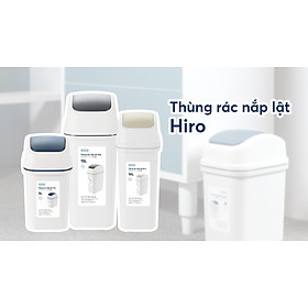Mua  Loại Kèm Ruột  Thùng Rác nắp lật Hiro 5L- 10L-15L (Tặng kèm Sticker Cute) kháng khuẩn  ngăn mùi hôi hiệu quả- Chính hãng INOCHI