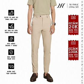 Quần dài công sở, quần tây may đo, BASIC-TROUSERS-7 phong cách thanh lịch thường ngày, kiểu dáng Straight Fit - HY.WO