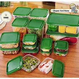 Bộ hộp đựng thực phẩm 17 món - Set 17 hộp nhựa tủ lạnh cao cấp bảo quản đồ ăn