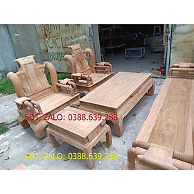 Bộ bàn ghế phòng khách tần thủy hoàng gỗ gõ tay 12