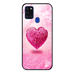 Ốp Lưng Kính Cường Lực Cho Điện Thoại SAMSUNG GALAXY A21S - 0419 HEART10 - Hàng Chính Hãng