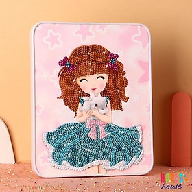 Mua TRANH ĐÍNH ĐÁ HANDMADE LOẠI ĐẸP CAO CẤP RÈN TÍNH KIÊN NHẪN TỈ MỈ CÙNG NĂNG KHIẾU MỸ THUẬT CHO BÉ (có kèm khung tranh)