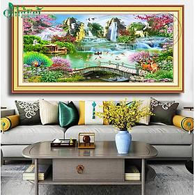 Mua Tranh thêu kín phong cảnh E214  kích thước 100*55 cm