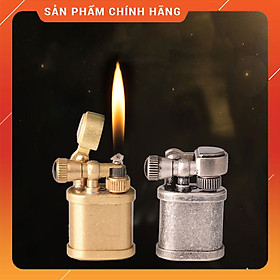 Hột Quẹt Bật Lửa Xăng Đá Thủ Công TC1703 Kiểu Dáng Nhỏ Gọn Bằng Đồng Cực Chất - Màu Vàng