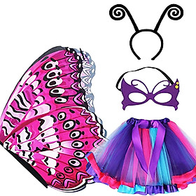 4Pcs Girls Fairy Costume Set Butterfly Wing for Stage Performance Carnival