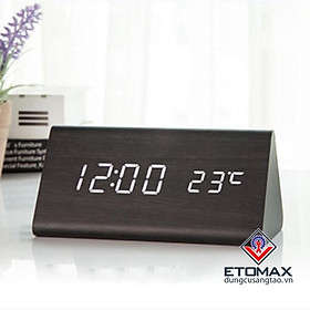 Mua Đồng hồ báo thức điện tử vỏ gỗ khối tam giác V1