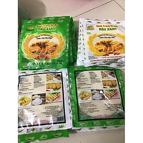 Mua 10 Gói (300lá )Bánh đa nem đậu xanh - Bánh tráng bò bía đậu xanh loại đặc biệt size 16cm - Bánh vỏ xanh