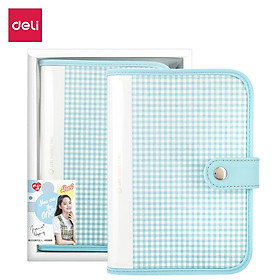 Sổ Tay Ghi Chép Bìa Cứng 32K 96 Trang Deli - 4 Định Dạng Giấy - Xanh Dương/Hồng - SZ025