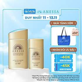 Bộ Đôi Kem chống nắng dưỡng da dạng sữa kiềm dầu khô thoáng hoàn hảo siêu tiết kiệm Anessa Gold...