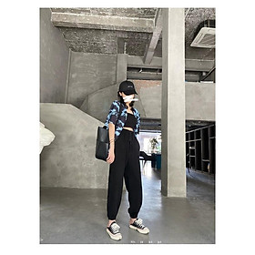 Quần nỉ jogger nữ - quần nỉ bo gấu chất da cá cực đẹp Kanimi