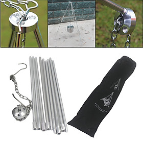 Portable Grill Camping Tripod ,Cooking Tripod W/ Hanging Chain & Storage Bag for Hanging Stove, Backpacking, Hiking ,Cookware Accessories