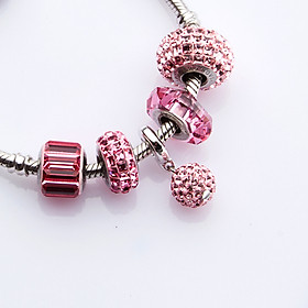 Lắc Tay Swarovski Qủa Cầu Pave Hồng