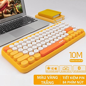 Bàn phím bluetooth Ajazz 308i thiết kế 84 phím tròn mini cực kì nhỏ gọn tiện lợi kết nối PC, Laptop, điện thoại, Ipad - HÀNG CHÍNH HÃNG