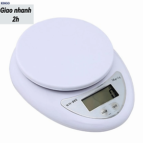 Cân điện tử GDA001 cân nhà bếp 5kg, chia thực phẩm, cân tiểu ly electronic Kitchen tặng kèm 1móc dán trong và pinAAA- Hàng chính hãng