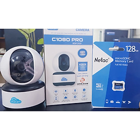 Camera Wifi, Đàm Thoại IP Vitacam C1080 Pro 3MP Thẻ nhớ 128GB Cảnh báo chuyển động , xoay chiều- Hàng Chính Hãng