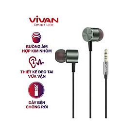 Mua Tai Nghe Có Dây Nhét Tai VIVAN Q11S 3.5mm Âm Thanh HD Bọc Dù Siêu Bền Tích Hợp Micro Đàm Thoại - HÀNG CHÍNH HÃNG