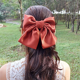 Kẹp Tóc Nơ Lụa Bản To Phong Cách Hàn Quốc - Nhiều Màu- Các Bạn Nữ Dùng Khi Đi Tiệc Sang Chảnh.