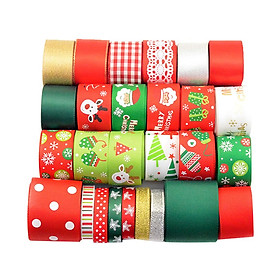 27pcs Christmas Grosgrain Ribbon for Gift Wrapping Packaging /Hairs Bow DIY