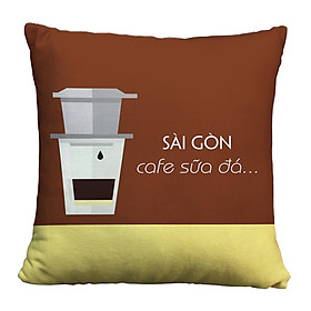 Gối vuông Sài Gòn Cafe sữa đá  - GVFU310
