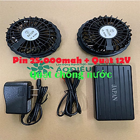 Mua   PIN 30.000MAH + QUẠT 12V   Bộ Pin Quạt Sạc Áo Điều Hòa Chống Nóng