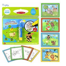 Sổ Lò Xo Magic Water Drawing Book Cho Trẻ - Mẫu Animals