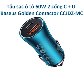 Mua Tẩu sạc trên ô tô 2 cổng Type C và Usb cho điện thoại và máy tính bảng Baseus Golden Contactor Max Dual _ Hàng chính hãng