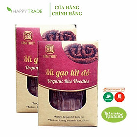 Combo 2 hộp mì gạo lứt đỏ sạch hữu cơ Tâm Thuỷ 400gr x 2