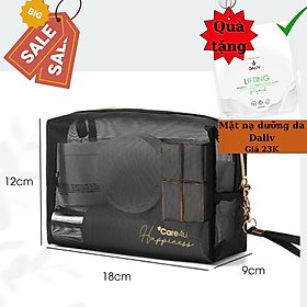 [ Tặng 1 mặt nạ Daliv ] Túi đựng mỹ phẩm tiện lợi mang đi du lịch Care4u 18x9x12 cm