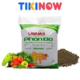 Phân bò Lavamix, bao 3dm3, đã qua xử lý, không mùi hôi, hữu cơ tiện lợi